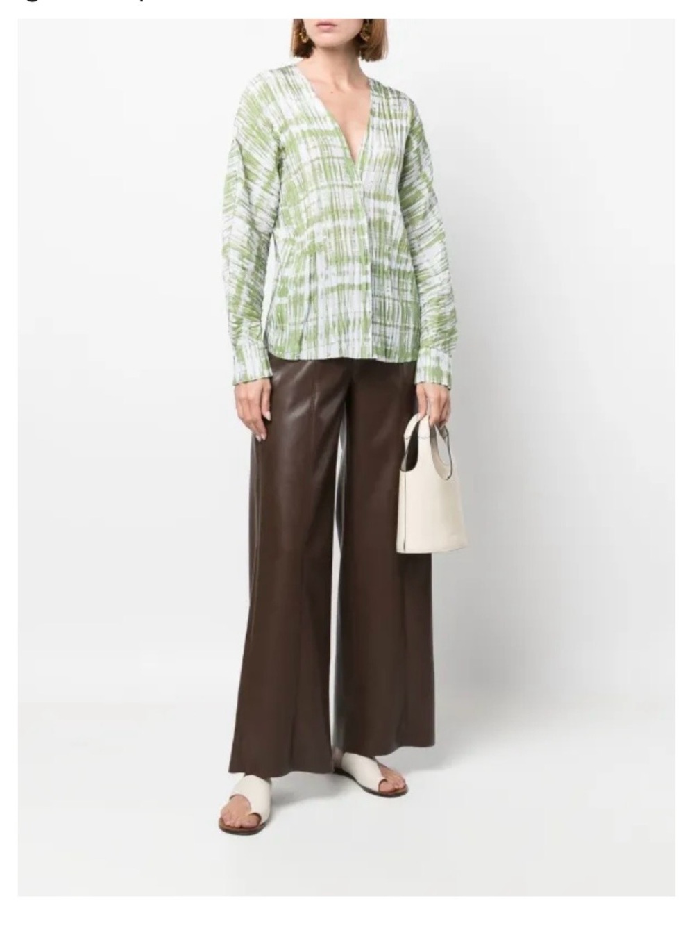 Vince tie-dye long sleeve silk blouse